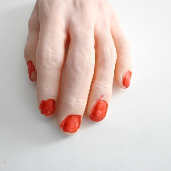 1990s Realistic Rubber Severed Left Hand Halloween Horror Prop - Picture 5 of 7